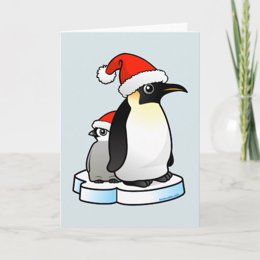 Santa Emperor Penguin Feiertagskarte (Vorderseite)