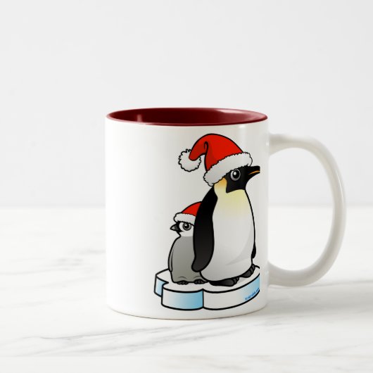 Santa Emperor Penguin Zweifarbige Tasse (Rechts)