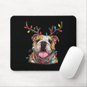 Santa English Bulldog Reindeer Light Christmas Mousepad (Mit Mouse)