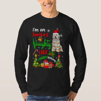 Santa English Sheepdog Ich Stehe Auf Santas Ungezo T-Shirt