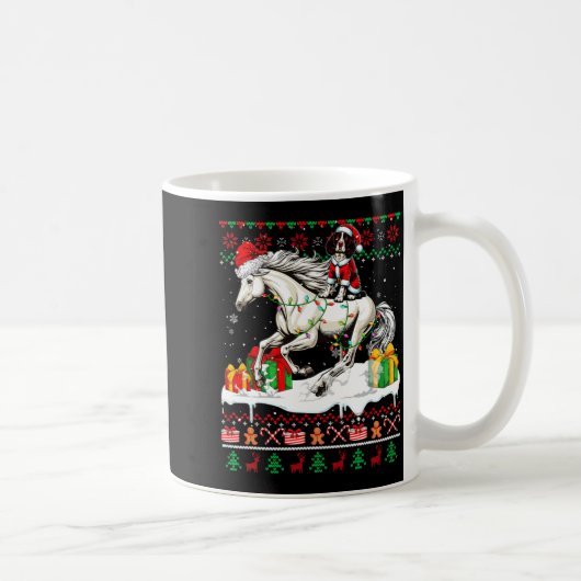 Santa English Springer Spaniel Riding Horse Xmas S Kaffeetasse (Rechts)