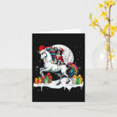 Santa English Springer Spaniel Riding Unicorn Chri Karte (Gelbe Blume)