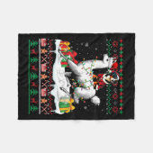 Santa Entlebucher Mountain Riding Llama Weihnachte Fleecedecke (Vorderseite (Horizontal))