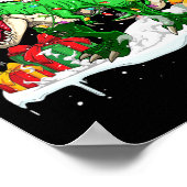 Santa Entlebucher Mountain Riding T-rex Weihnachte Poster (Ecke)