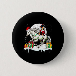 Santa Entlebucher Reiten Weihnachten Button