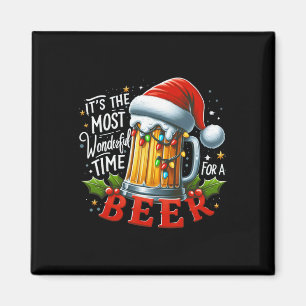 Santa Es ist die wunderbarste Zeit für ein Bier We Magnet