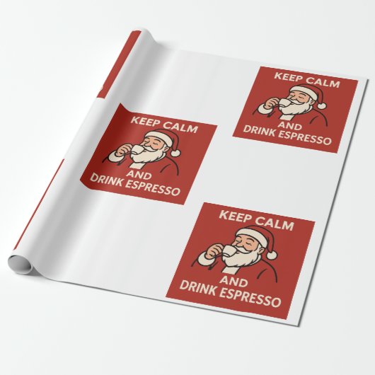 Santa Espresso Geschenkpapier (Ungerollt)