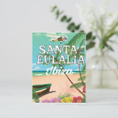 Santa Eulalia Ibiza Reiseplakat Postkarte (Stehend Vorderseite)