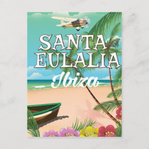 Santa Eulalia Ibiza Vintage-Reiseposter Postkarte