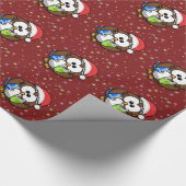 Santa Eule Geschenkpapier (Ecke)