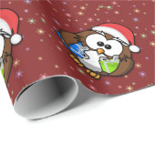 Santa Eule Geschenkpapier (Rolleneckpunkt)