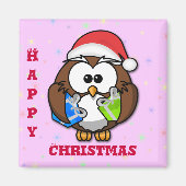 Santa Eule Magnet (Vorne)