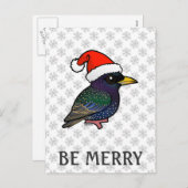 Santa European Starling Feiertagspostkarte (Vorne/Hinten)