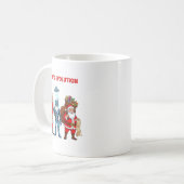 Santa Evolution Robot Clic Future Funny Christmas Kaffeetasse (Vorderseite Links)