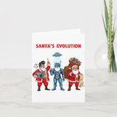 Santa Evolution Robot Clic Future Funny Christmas Karte (Vorderseite)