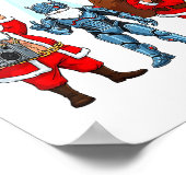Santa Evolution Robot Clic Future Funny Christmas  Poster (Ecke)