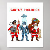 Santa Evolution Robot Clic Future Funny Christmas Poster (Vorne)