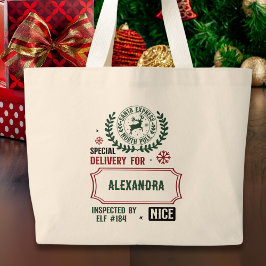 Santa Express (Individuelle Name) Weihnachten Jumbo Stoffbeutel