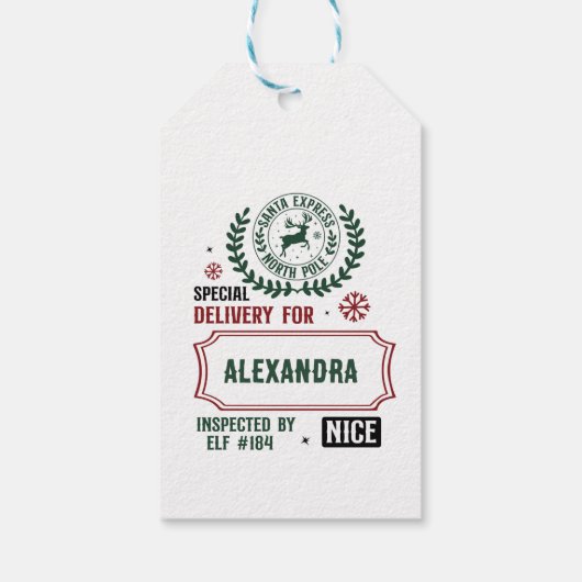 Santa Express Lieferung für (Individuelle Name) Geschenkanhänger (Rückseite)