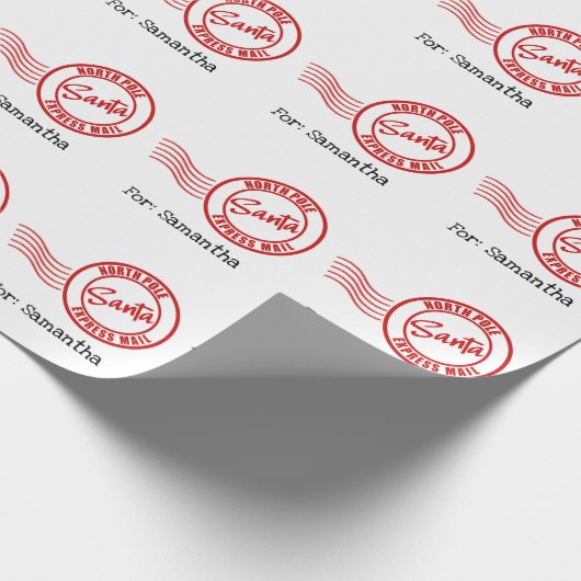 Santa Express Post Nordpol Lieferung Geschenkpapier (Ecke)