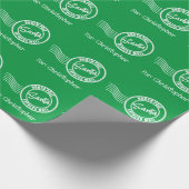 Santa Express Post Nordpol Lieferung grün weiß Geschenkpapier (Ecke)