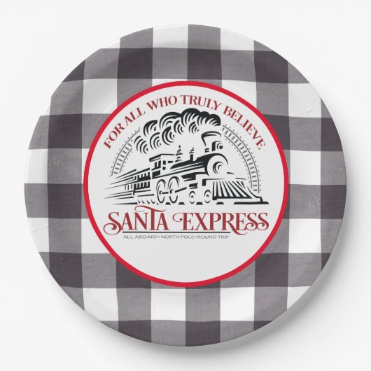 Santa-Express-Zug Pappteller (Vorderseite)