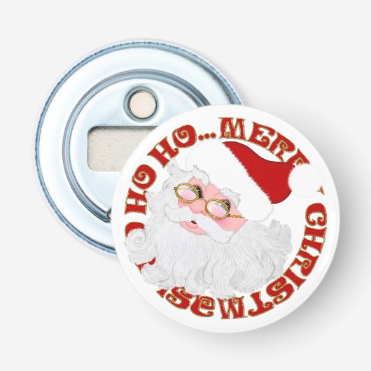 Santa Face Circle Round Bottle Opener Flaschenöffner (Vorderseite)