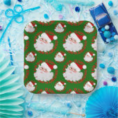 Santa Face Circles, Green Glitzer Paper Teller (Party)