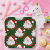 Santa Face Circles, Grünbuch-Teller Pappteller (Party)