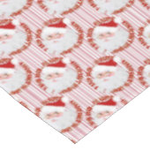 Santa Face Circles, Red Stripes-TABLECLOTH 60x104 Tischdecke (Schrägansicht)
