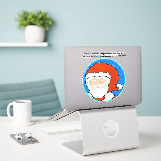 Santa Face Dutchman Zitat Aufkleber (Laptop auf Schreibtisch)