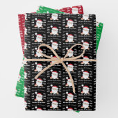 Santa Face Frohe Weihnachten Ho Ho Ho Custom Geschenkpapier Set (Beispiel)