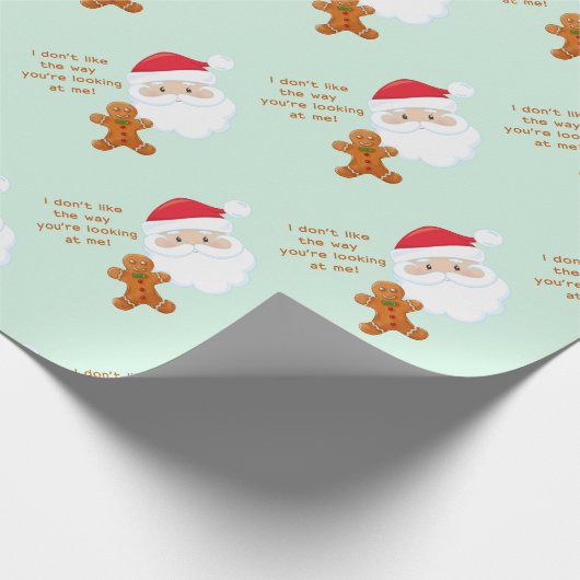 Santa Face Gingerbread Boy Geschenkpapier (Ecke)