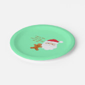 Santa Face Gingerbread Man Pappteller (Schrägansicht)