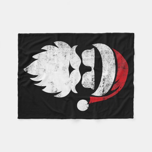 Santa Face Hipster Style Funny Christmas Pajamas Fleecedecke (Vorderseite (Horizontal))