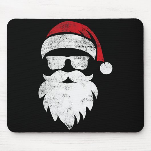 Santa Face Hipster Style Funny Christmas Pajamas Mousepad (Vorne)