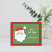 Santa Face Holiday Postkarte (Stehend Vorderseite)