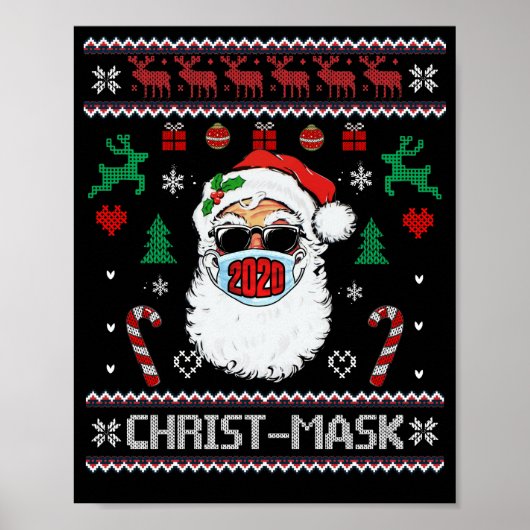 Santa Face Masask Ugly Weihnachtskrüger 2020 Famil Poster (Vorne)