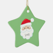 Santa Face mit Name und Keramik Ornament (Rechts)