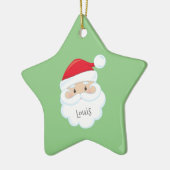 Santa Face mit Name und Keramik Ornament (Links)