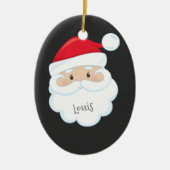 Santa Face mit Namen und Jahr Keramik Ornament (Vorne)