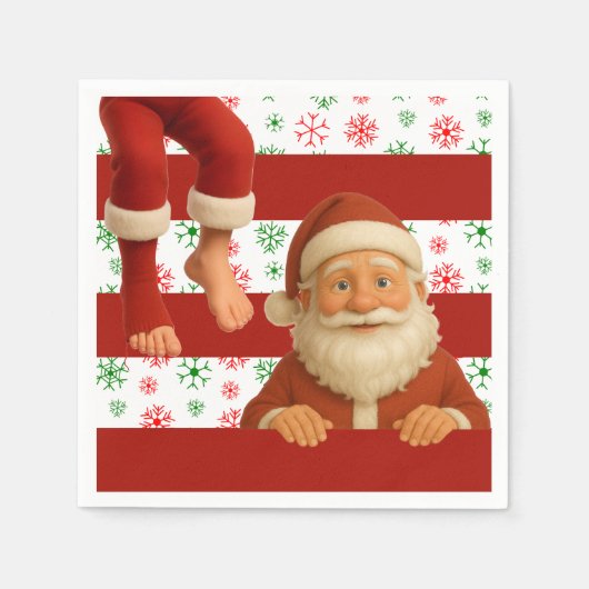 Santa Face | North Pole Spirits Christmas  Serviette (Vorderseite)