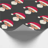 Santa Face Retro Sonnenbrille Weihnachten Geschenkpapier (Ecke)