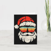Santa Face Retro Sungles Christmas Karte (Vorderseite)