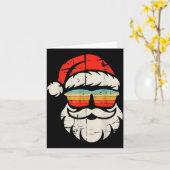 Santa Face Retro Sungles Christmas Karte (Gelbe Blume)