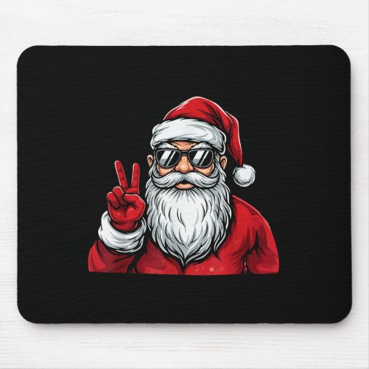 Santa Face Retro Sungles Christmas Shirts For Mens Mousepad (Vorne)