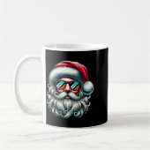 Santa Face Retro Sungles Christmas Xmas Kaffeetasse (Links)