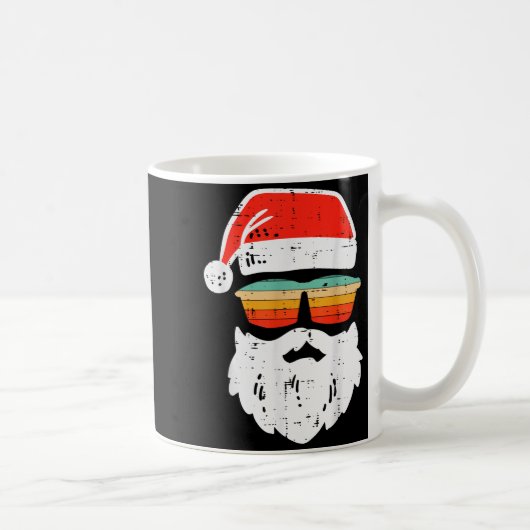 Santa Face Retro Sungles Christmas Xmas Men Women Kaffeetasse (Rechts)