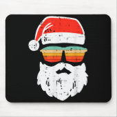 Santa Face Retro Sungles Christmas Xmas Men Women Mousepad (Vorne)