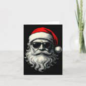 Santa Face Retro Sungles Funny Christmas Pajama Me Karte (Vorderseite)